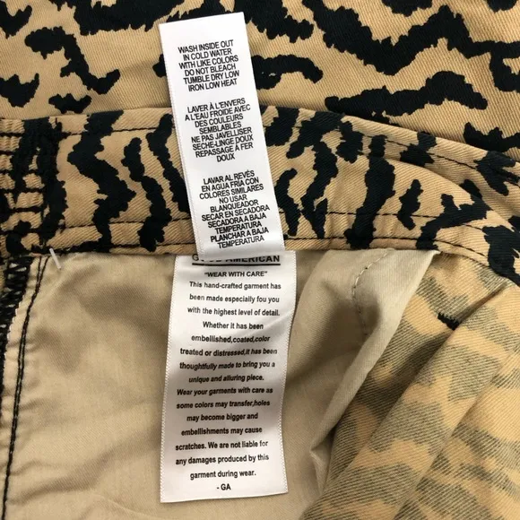 Good American  ALINE Tencel  Animal Print Short  Black &amp; Tan Zebra  2XL/ 5