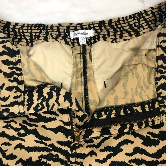 Good American  ALINE Tencel  Animal Print Short  Black &amp; Tan Zebra  2XL/ 5