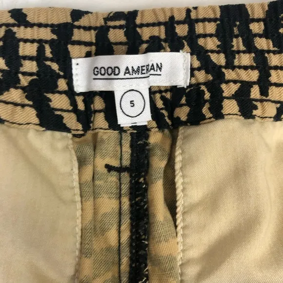 Good American  ALINE Tencel  Animal Print Short  Black &amp; Tan Zebra  2XL/ 5