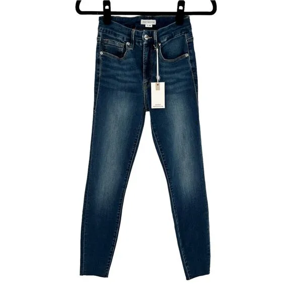 Good American Womens Good Waist Crop Skinny Jeans High Rise Size 0 Waist 25