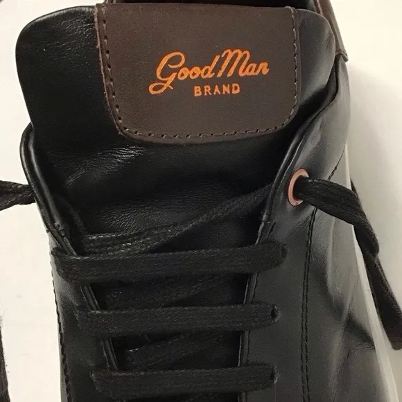 Good Man's Brand Black Leather Shoes With Brown Accent