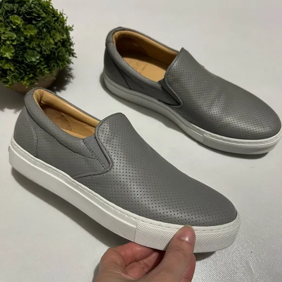 Greats The Wooster Gray Leather Slip On Loafer Shoes Size 8.5 Made in Italy