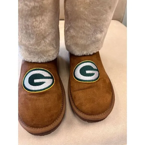 Green Bay Packers Faux Suede &amp; Shearling Boots sz 6 NWOT