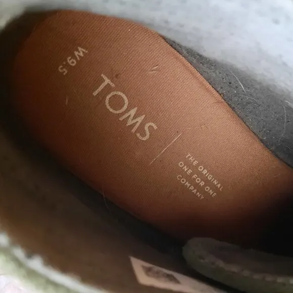 Green suede wedge heel booties - TOMS brand