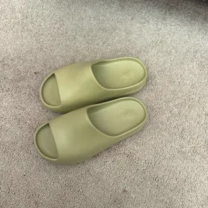 Green Yeezy Slides
