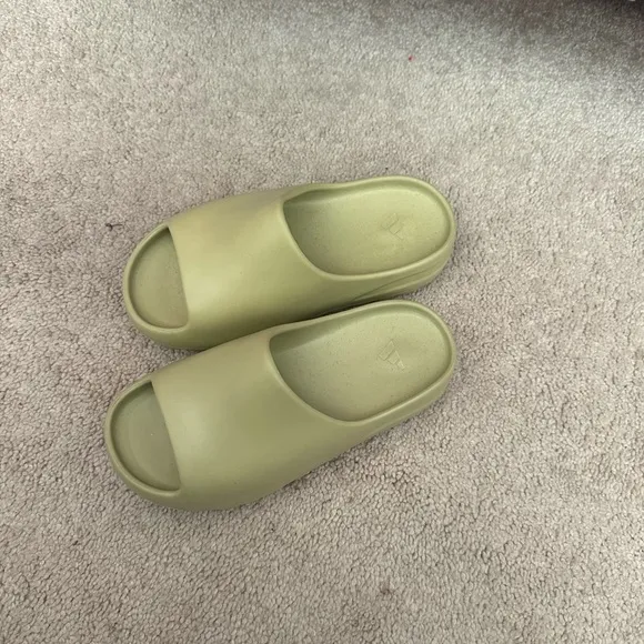 Green Yeezy Slides