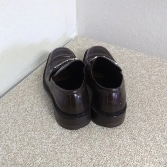 Gucci Brown Leather Slip On Loafers