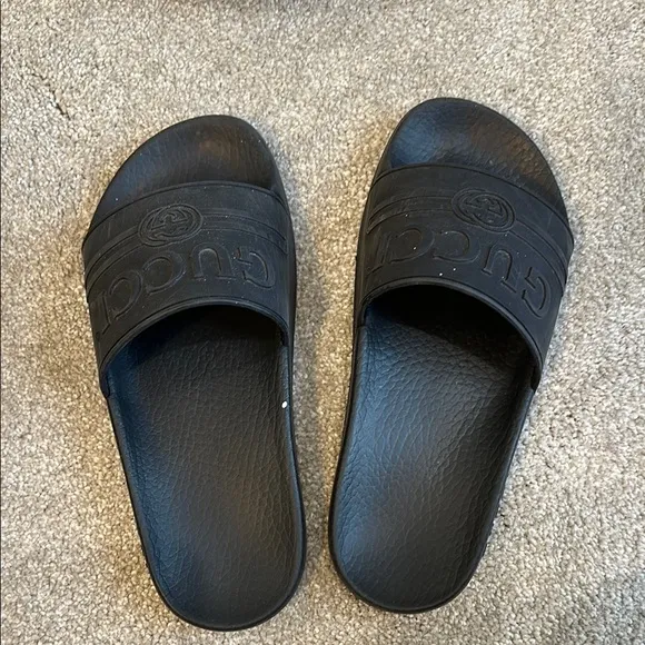 Gucci Men's Black Slide Sandals