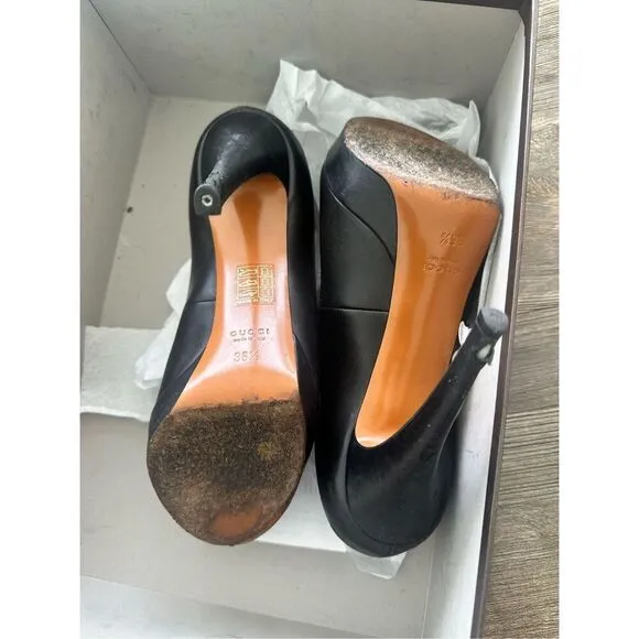 Gucci Nappa Leather Black high heels, size 36.5