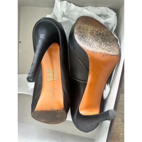 Gucci Nappa Leather Black high heels, size 36.5