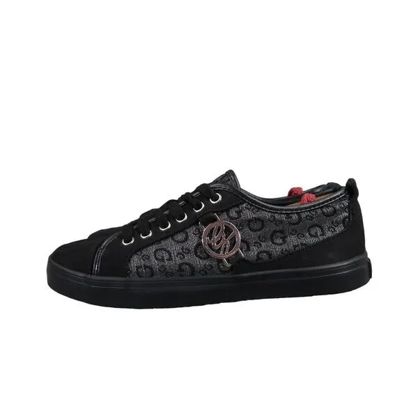 Guess Shoes Womens 5.5 Sneakers Fashion Black Logo Casual Lace Up Trainer Diedra