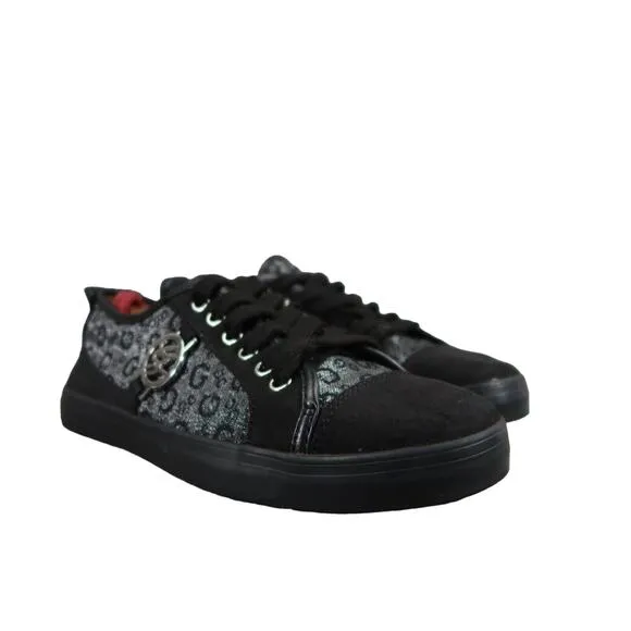 Guess Shoes Womens 5.5 Sneakers Fashion Black Logo Casual Lace Up Trainer Diedra