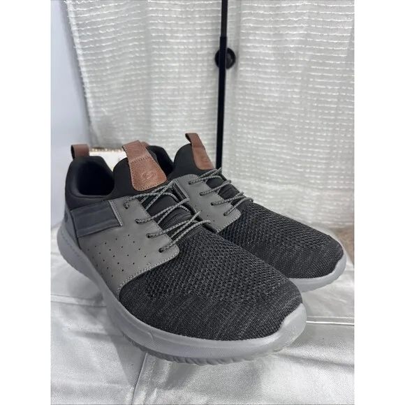 (H3) Mens Skechers® Delson 3.0 Men's Casual Shoes Black Gray Color Size US 13
