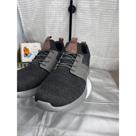 (H3) Mens Skechers® Delson 3.0 Men's Casual Shoes Black Gray Color Size US 13