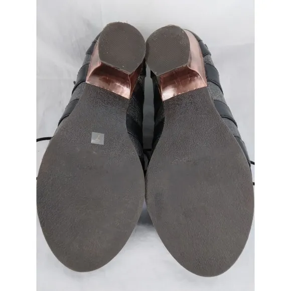 Hades Jade Heels Oxfords Black Steampunk Victorian Granny Shoes Womens Size 7