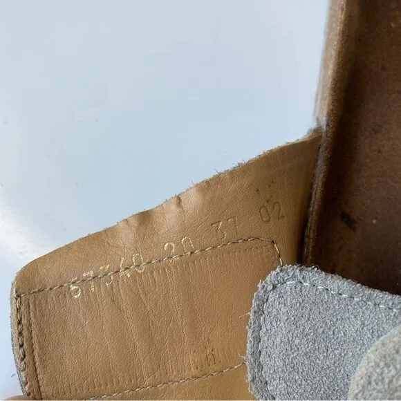Haflinger gray leather sandals slides suede comfort size 37 6