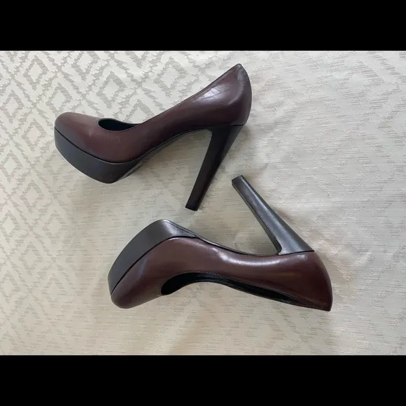 Halmanera Brown Leather Pumps High Heels Shoes Size 39