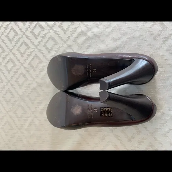 Halmanera Brown Leather Pumps High Heels Shoes Size 39