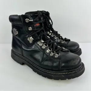 Harley-Davidson Men's 91610 Black Leather Ankle Biker Boots - Size 7