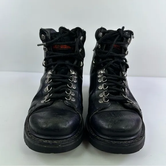 Harley-Davidson Men's 91610 Black Leather Ankle Biker Boots - Size 7