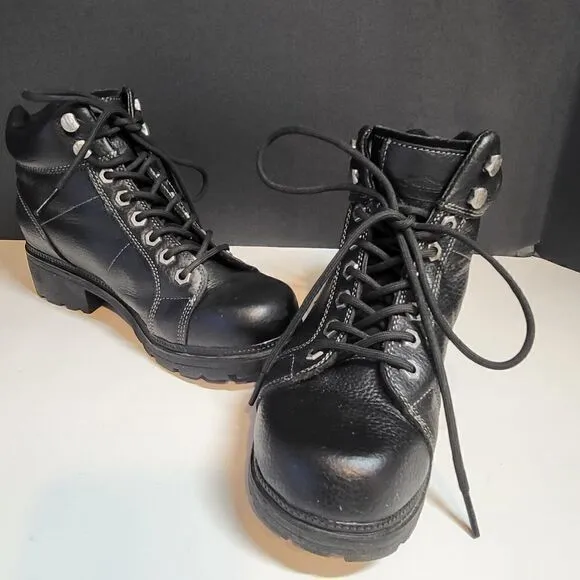 Harley-Davidson Women's Black Leather Ankle Boots