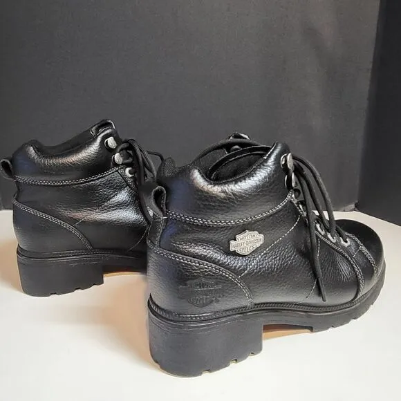 Harley-Davidson Women's Black Leather Ankle Boots