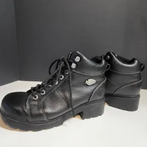 Harley-Davidson Women's Black Leather Ankle Boots