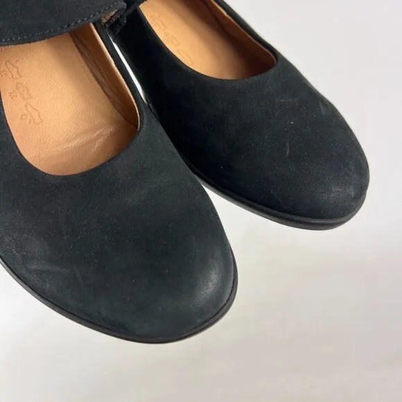 Hartjes mary jane women's size 6.5 black suede minimalist heels comfort shoes