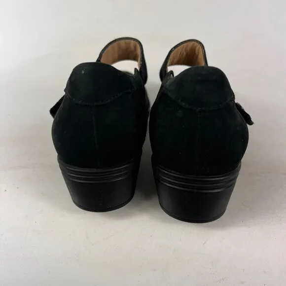 Hartjes mary jane women's size 6.5 black suede minimalist heels comfort shoes
