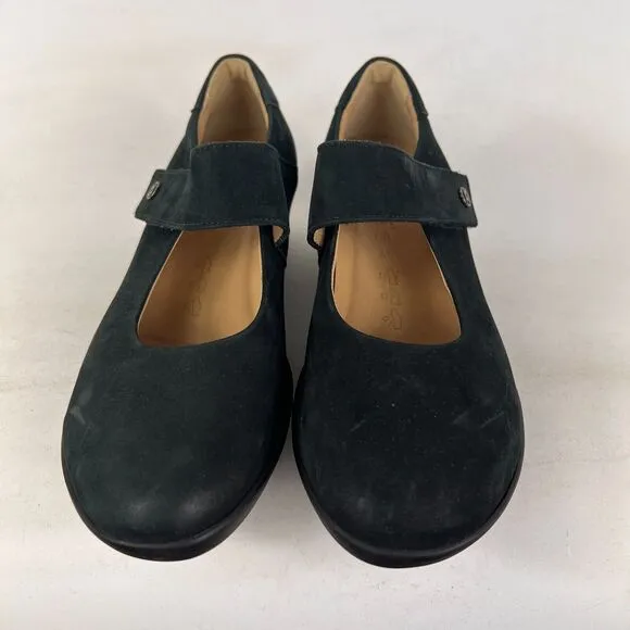 Hartjes mary jane women's size 6.5 black suede minimalist heels comfort shoes