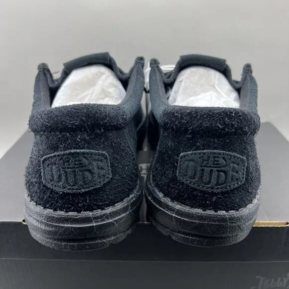 Hey Dude x Jelly Roll Wally Sneakers Men's Size 10 Black Suede Slip On Shoes NEW