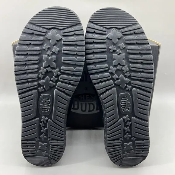 Hey Dude x Jelly Roll Wally Sneakers Men's Size 10 Black Suede Slip On Shoes NEW