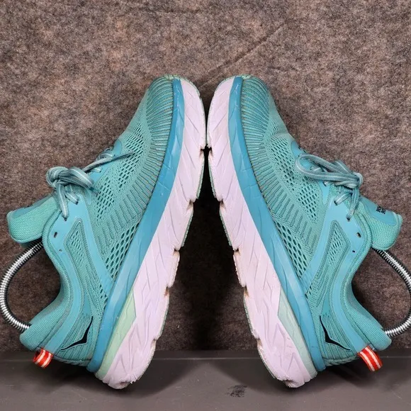 Hoka Bondi 7 Running Shoes Cushioning Walking‎ Athletic Sneakers Aqua 6.5