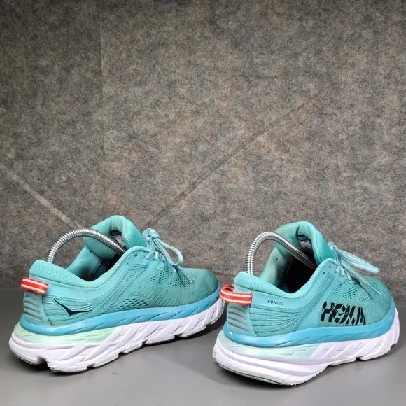 Hoka Bondi 7 Running Shoes Cushioning Walking‎ Athletic Sneakers Aqua 6.5