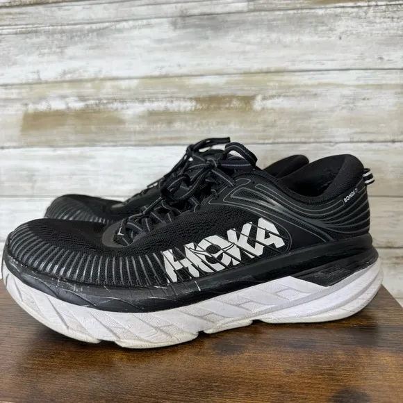 Hoka One One Bondi 7 Women's Size 9 Running Shoes Black | White