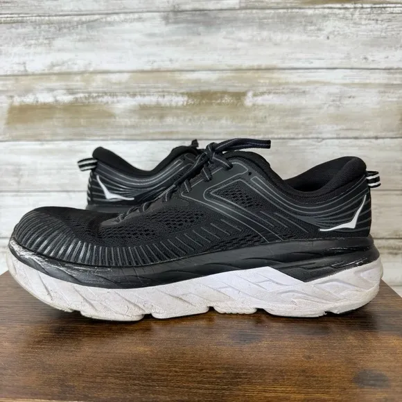 Hoka One One Bondi 7 Women's Size 9 Running Shoes Black | White