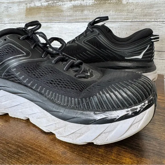 Hoka One One Bondi 7 Women's Size 9 Running Shoes Black | White