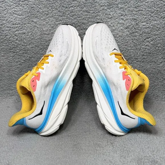 Hoka One One Clifton 9 Womens Size 10 Running Shoes Sneakers Blanc De Blanc
