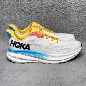 Hoka One One Clifton 9 Womens Size 10 Running Shoes Sneakers Blanc De Blanc