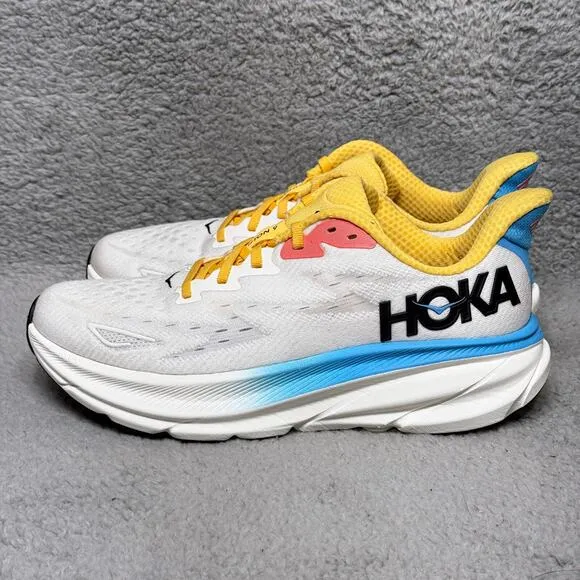 Hoka One One Clifton 9 Womens Size 10 Running Shoes Sneakers Blanc De Blanc