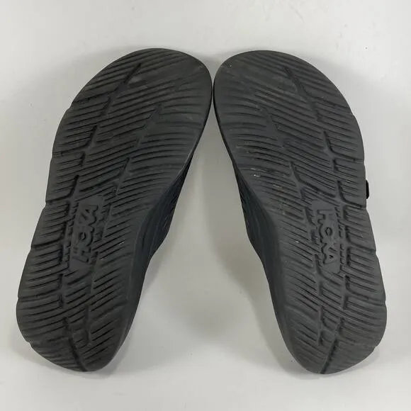 Hoka One One Ora Luxe Recovery Slides Mens Size 10 Black Comfort Sandals