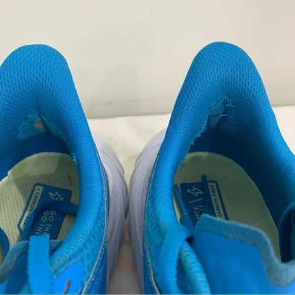 Hoka One One Womens 9 B Carbon X 2 1113527 DBCTR Blue Running Shoes Sneakers