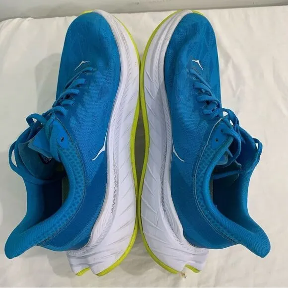 Hoka One One Womens 9 B Carbon X 2 1113527 DBCTR Blue Running Shoes Sneakers