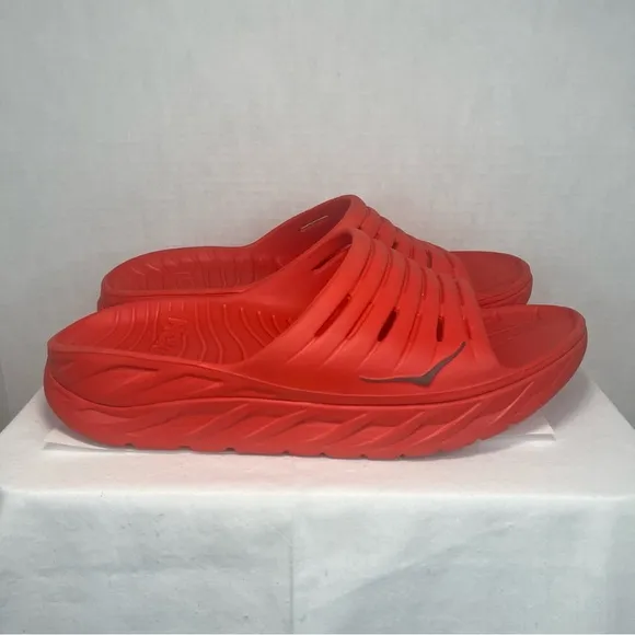 Hoka Ora Recovery Slide Sandals Athletic Training Flip Flops Comfort Red Men 14