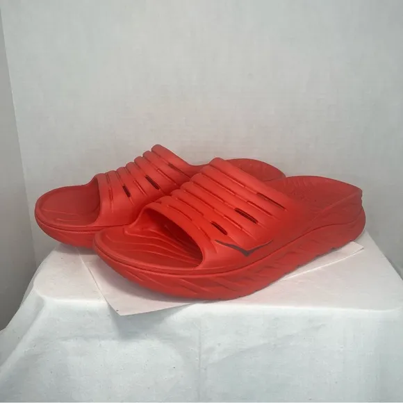 Hoka Ora Recovery Slide Sandals Athletic Training Flip Flops Comfort Red Men 14