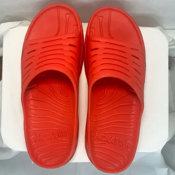 Hoka Ora Recovery Slide Sandals Athletic Training Flip Flops Comfort Red Men 14