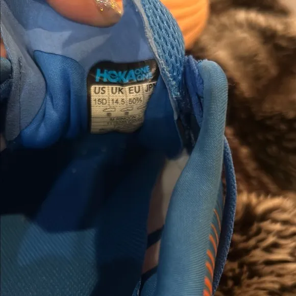 Hoka Rincon 3 Blue and Orange Running Shoes