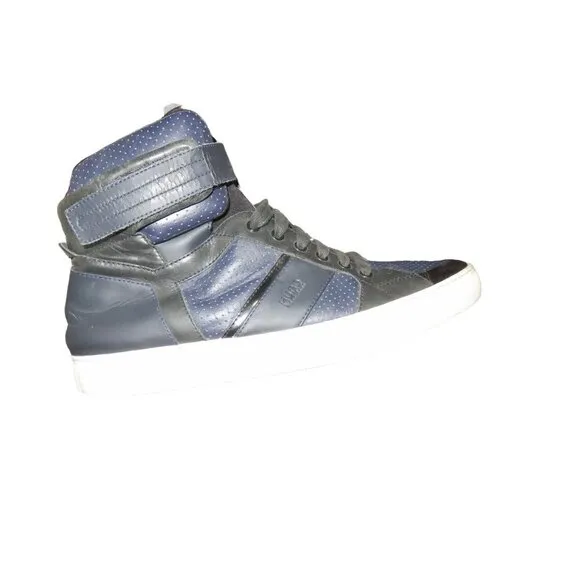 Hugo Boss Men's Fuster High Top Black Italian Leather Fashion Sneaker size 11
