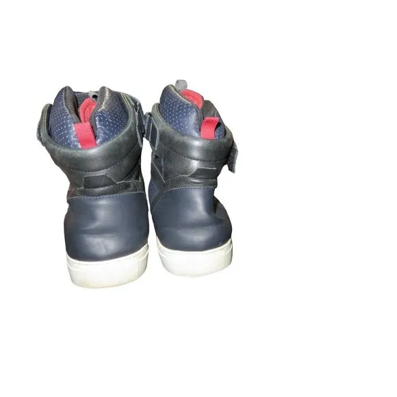 Hugo Boss Men's Fuster High Top Black Italian Leather Fashion Sneaker size 11