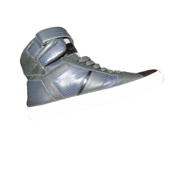 Hugo Boss Men's Fuster High Top Black Italian Leather Fashion Sneaker size 11